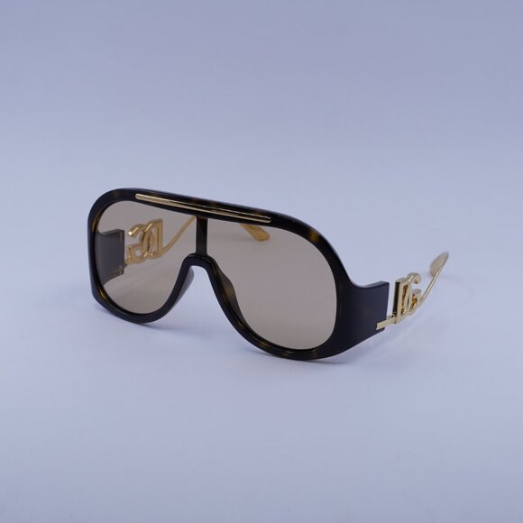Dolce & Gabbana DG6202 502/93 Sunglasses Havana/Gold Aviator Frame, Brown Lenses - Picture 8 of 10